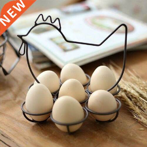 Egg Tray Iron Chicken Shape Portable Egg Holder storage