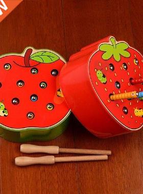 Baby Wooden Toys Catching Worms Puzzle Game Educational