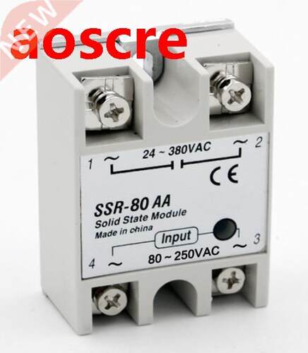 10PCS SSR-80AA Single-Phase Solid State Relay 80A AC control
