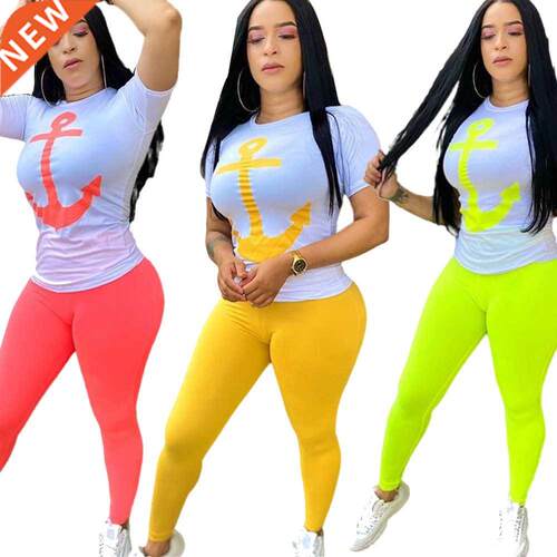 Printting Short Sleeve Round Neck T-Shirt and Solid Color Pe