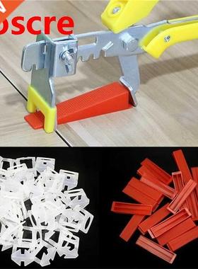 Tile Leveling System Attached To The Floor Brick Wall Surfac