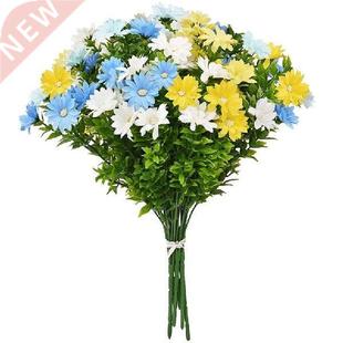 6 Bouquets Daisies Artificial Flowers Faux Silk Daisy