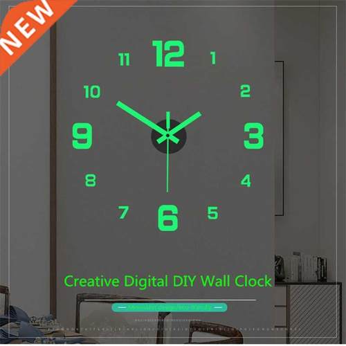 Simple Luminous Mute Clock DIY Stereo Digital Wall Clock Liv