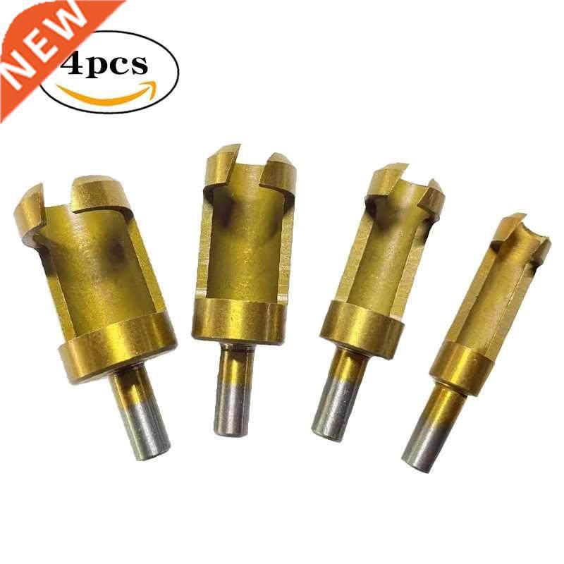4Pc/set Round Shank Carbon Steel Woodworking Plug Cutters Ti