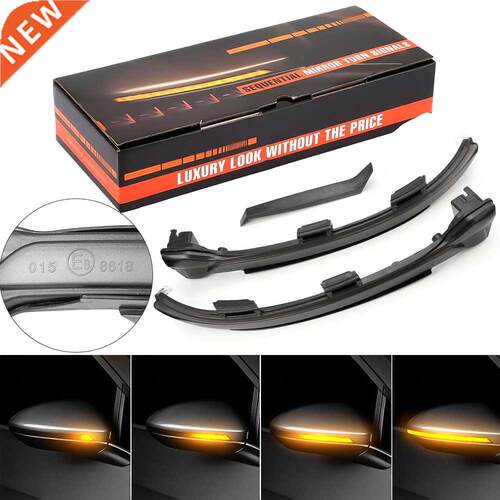 2PCS For VW Golf 7 MK7 GTI Smoked Dynamic Side Mirror Blinke