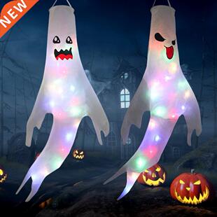 Halloween Decoration LED Flashing Light Hanging Ghost