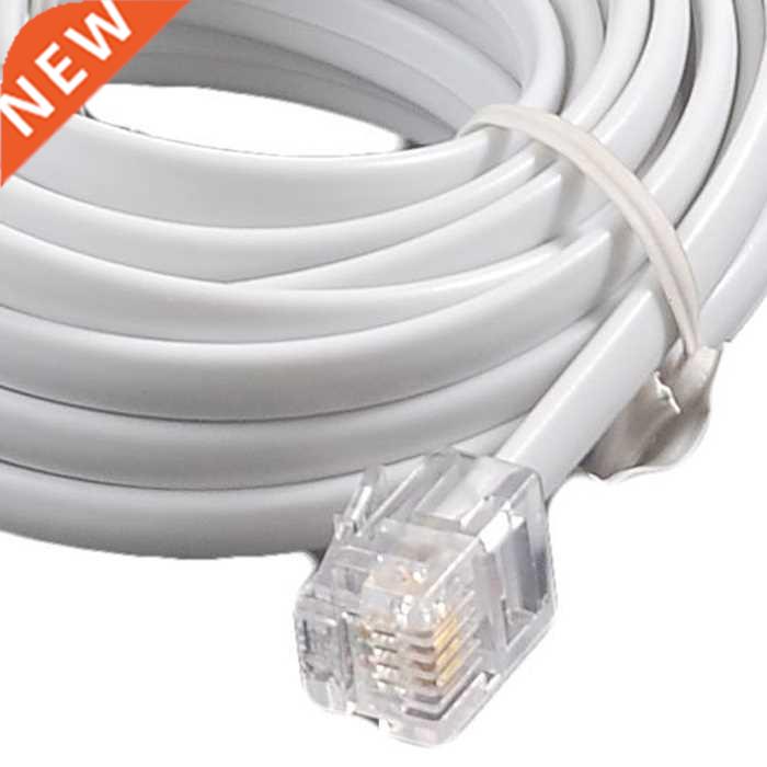 Plug Adapter Cable, 10 Foot Long for Landline Telephone, Whi