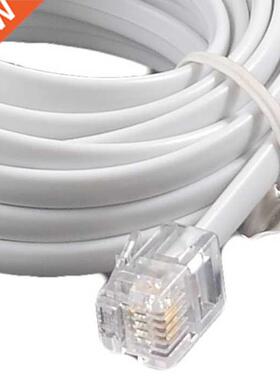 Plug Adapter Cable, 10 Foot Long for Landline Telephone, Whi