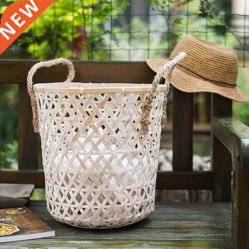 Hollow Bamboo Handmade t Woven Storage Basket Cabas