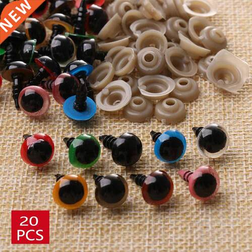 20pcs 8/10/12/14mm Mix Color Plastic Safety Eyes Crafts Anim