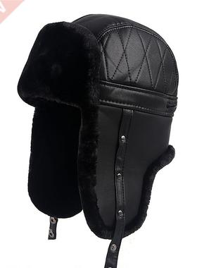 High Quality 2022 Winter Warm Leather Pilot Cap Soviet Russi