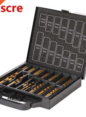 99pcs HSS Ttanum Coated Twst Drll Bt Set 1.5-10mm Twst
