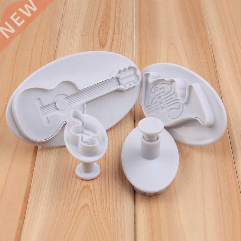 4pcs Musical instruments cookie plunger cutter set cake deco