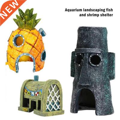 Cartoon Fish Tank Decor Figures Ornaments Simulation Resin P