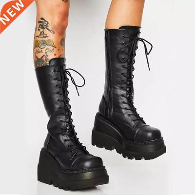 Platform Shoes Boots Women Winter Shoes Genuine Leather Rid