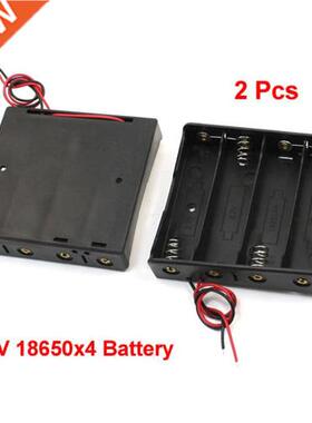 2pcs Storage Case 4x18650 3.7V attery Holder w Wire Leads