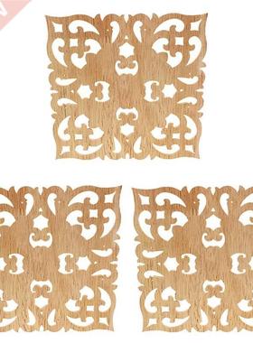 AT69 -3X Wooden Decal Supply European-Style Applique Real
