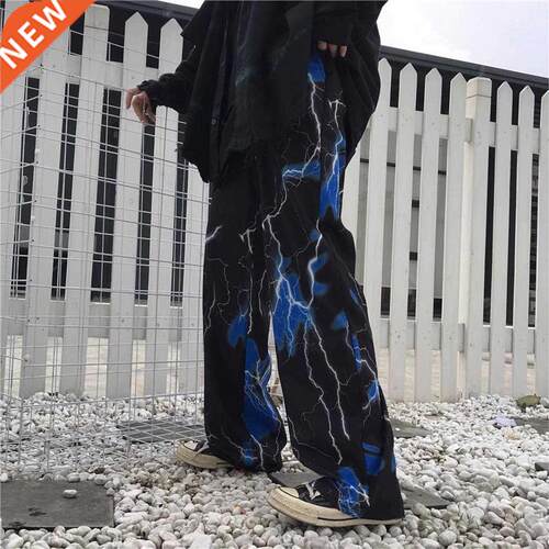Y2k Women's pants harajuku set retro lightning casua