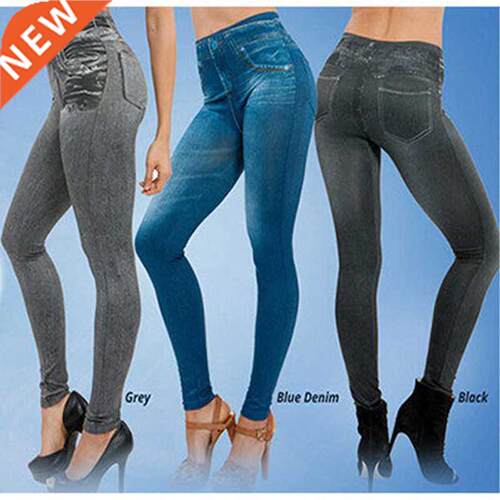 Ogilvy Mather Women Leggings 2020 Fashion Faux Denim Jeans L