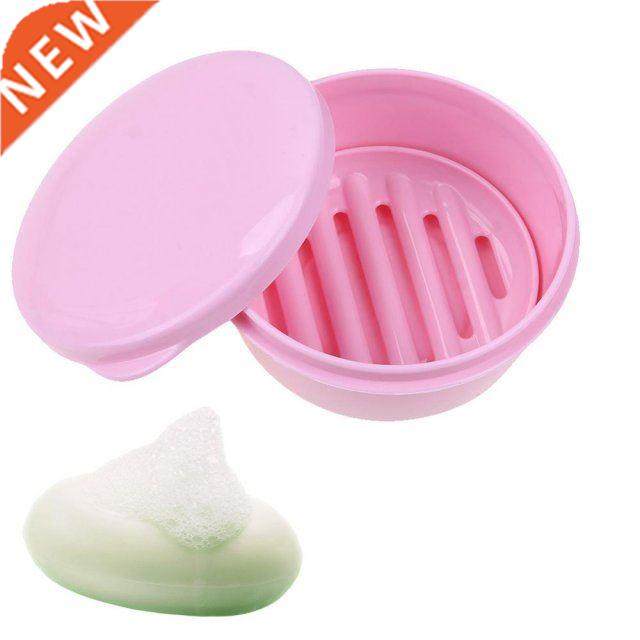 Plastic Soap Holder Box Drain Layer Travel Soap Box with Lid