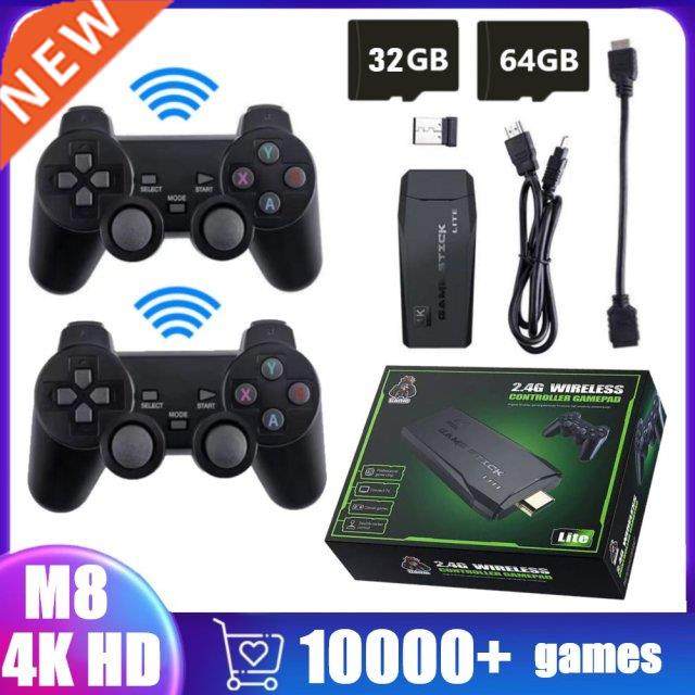 10000+ Games M8 4K HD Video Game Console 2.4G Double Wireles
