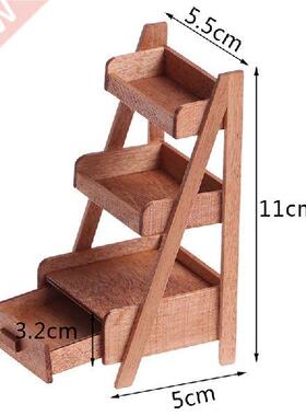 1Pc 1:12 Dollhouse Wood Shelf Flower Stand Mini Doll House