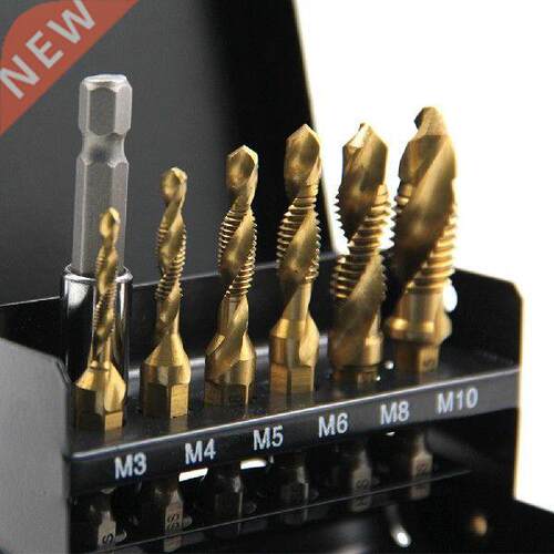 6pcs Screw Tap Drill Bits Hss Taps Countersink Deburr Set