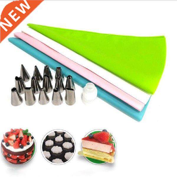 16Pcs/Set Icing Nozzles Pastry Piping Tips Silicone Bag