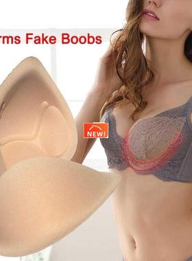 1 Pair Realistic Strap Sponge Breast Forms Fake Boobs Enhanc
