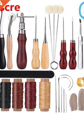 29PCS Leather Sewing Repair Kit, Waxed Thread With Groover,
