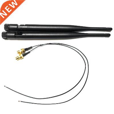 2X 6DBi M.2 IPEX MHF4 U.Fl Cable to RP-SMA Wifi Antenna Sign