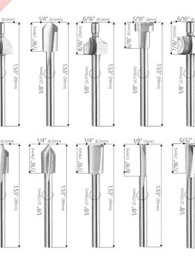 *10pcs HSS Router Bits Wood Cutter Milling Fits Dremel Rotar