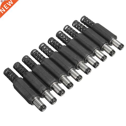 Excellway 10Pcs 5.5x2.1mm DC Power Male Solder Barrel Tip Pl