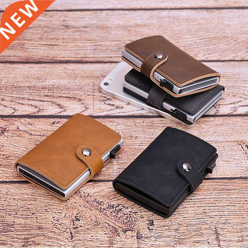 Blocking Vintage Men Credit Card Holder Aluminum Alloy Busin