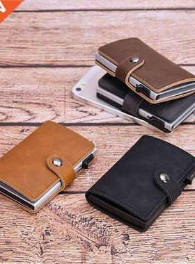 Blocking Vintage Men Credit Card Holder Aluminum Alloy Busin