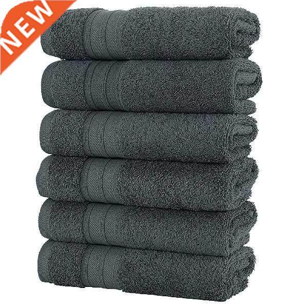 6PC Cotton Towels Soft Absorbent Lge Towel Face/Bath