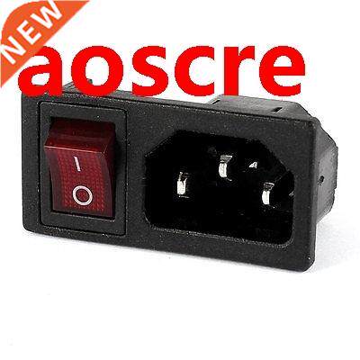 Panel IEC320 C14 Inlet Power Socket On/Off SPST Red Rocker S