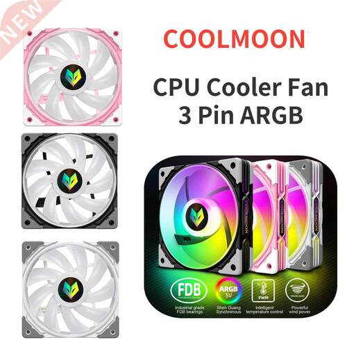COOLMOON AS1 CPU Cooler 3 Pin ARGB FDB Bearing PWM PC
