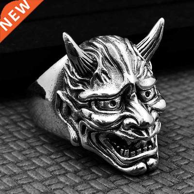 Retro Hannya Mask Ring Japanese Style Men's Halloween Ring H