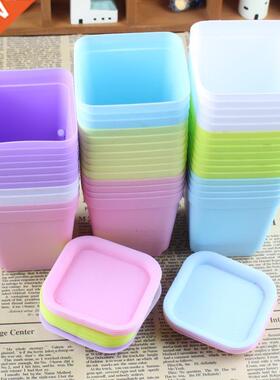 5/10pcs Colorful Square Plastic Plant Flower Pot With Pots