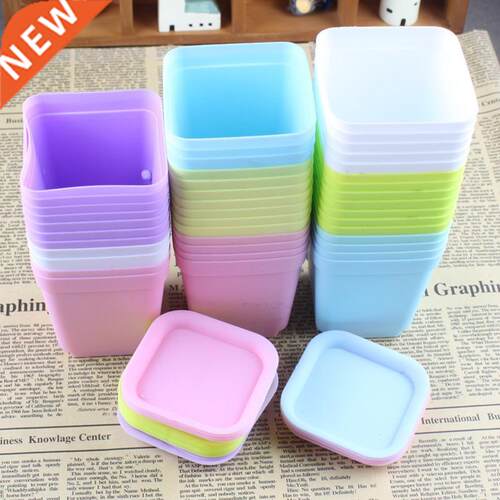 5/10pcs Colorful Square Plastic Plant Flower Pot With Pots