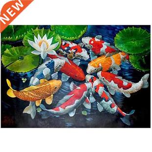 5D Art Diamond Painting Round Full Diamond Koi Carp Cross