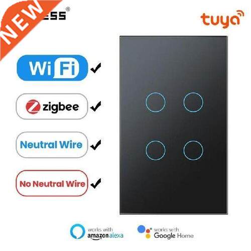 Aubess Tuya WiFi Smart Light Switch US Neutral Wire/No