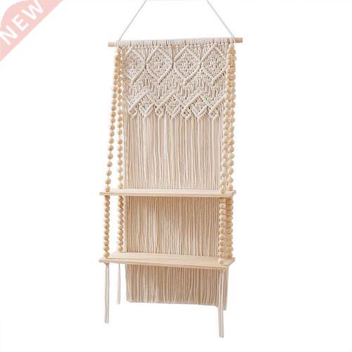 Woven Floating Shelf Tapestry Boho Style Hanging Art Plant