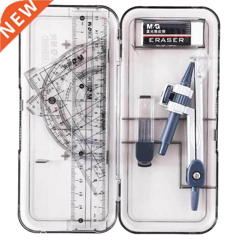 8 Pcs/Set Compass Ruler Set Protractor Drawing Triangle Eras