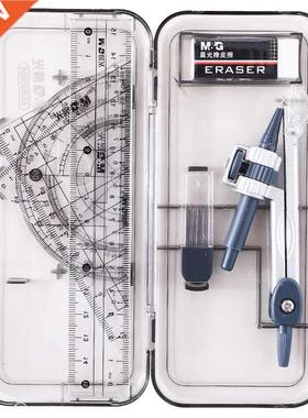 8 Pcs/Set Compass Ruler Set Protractor Drawing Triangle Eras