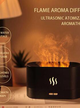 Mini Humidifier With Simulation Flame Silent Rechargeable