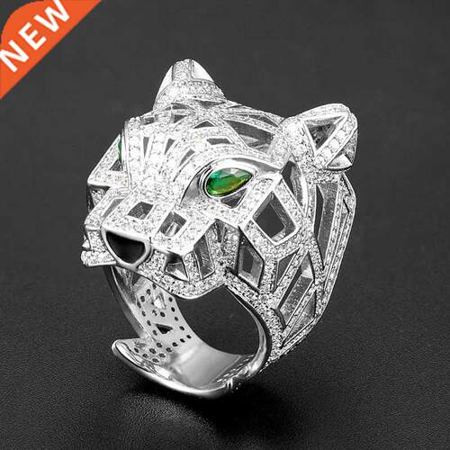 Zlxgirl jewelry Rhodium Silver plated color leopard animal f