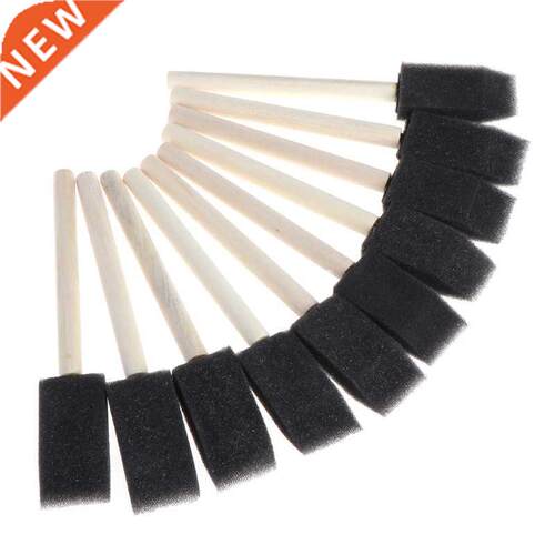 10Pcs Sponge Brush Wooden Handle Watercolor Oil Stain Art