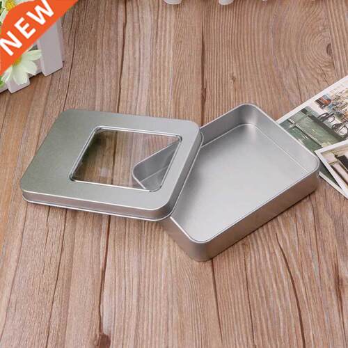 Delicate Rectangular Tin Silver Storage Box Case Organizer w
